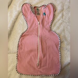 Love to Dream Pink Swaddle Up Original with Zipper & Striped Trim